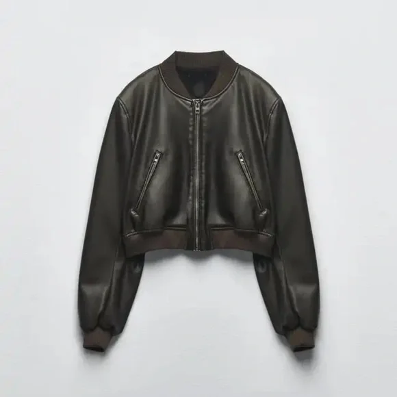 Leather bomber jacket - Picture 2 of 4